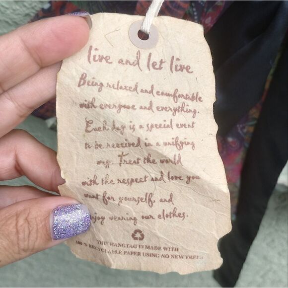 NWT ONE WORLD Bahia Green Boho Mandala Multicolor Shirt Wrap Around Belt Small - Picture 10 of 13